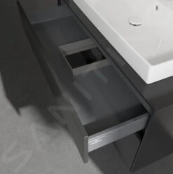 Villeroy & Boch Collaro - Wastafelkast, 1000x548x500 Mm, 2 Laden, Mat Zwart C01500PD -Badkamer Luxe 6cf8f04d32dcb000ea58ff92