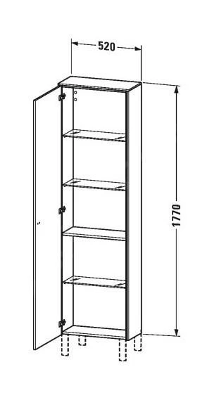 Duravit Brioso - Hoge Kast 1770x520x240 Mm, Links, Glanzend Wit BR1321L2222 2 Duravit Brioso - Hoge Kast 1770x520x240 Mm, Links, Glanzend Wit BR1321L2222 - Afbeelding 2