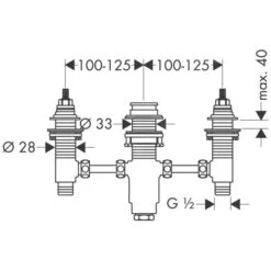 Axor Inbouwdelen - Basisgarnituur Voor 3-gats Badrandcombinatie 15484180 -Badkamer Luxe 6d5e4e82ff179aec46edfa8b
