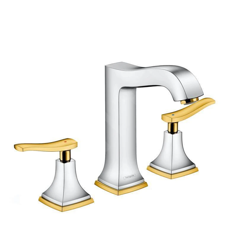 Hansgrohe Metropol Classic - 3-gats Eengreeps Wastafelkraan 160, Met Afvoergarnituur Met Trekstang, Chroom/goud Look 31331090 1 Hansgrohe Metropol Classic - 3-gats Eengreeps Wastafelkraan 160, Met Afvoergarnituur Met Trekstang, Chroom/goud Look 31331090