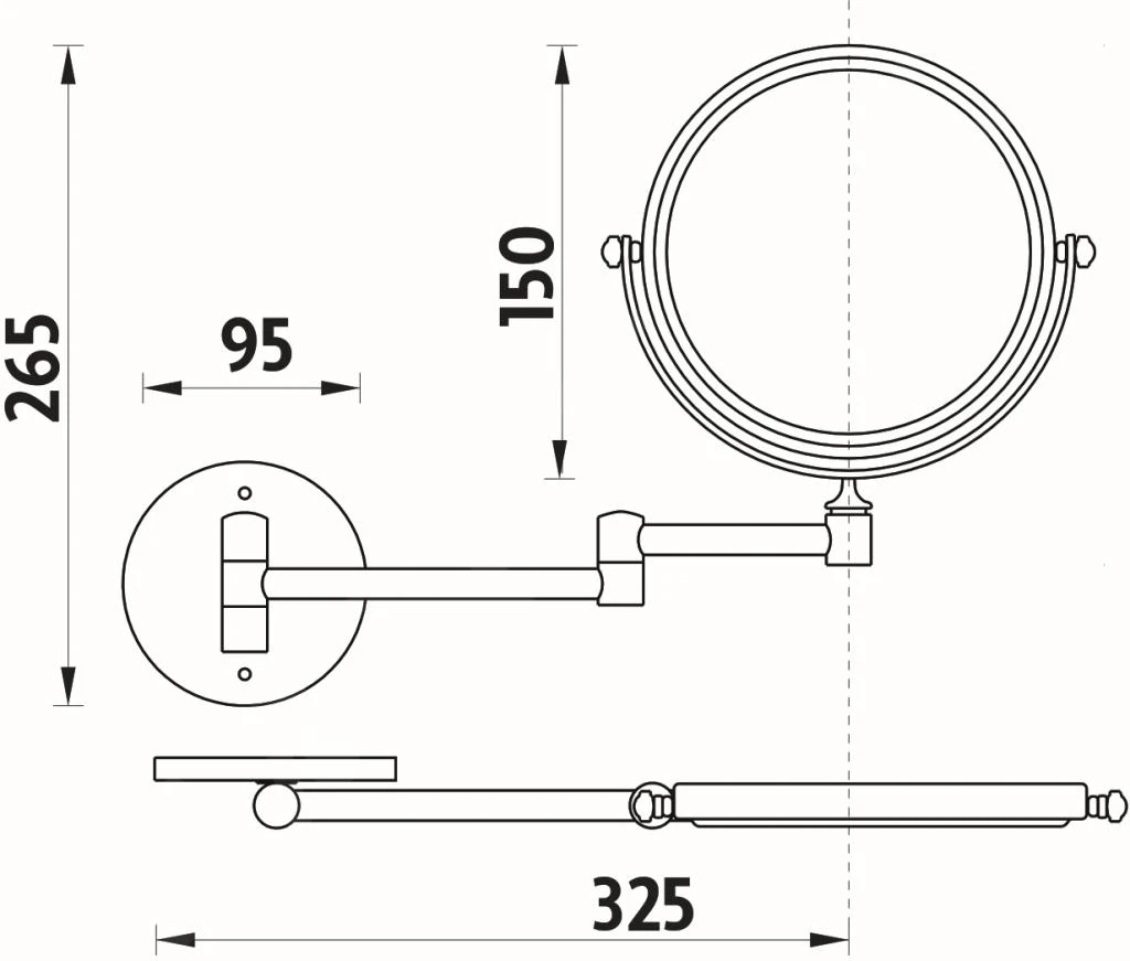 Nimco Cosmetische Spiegels - Cosmeticaspiegel Wandmontage, Messing ZR 6992N-26 2 Nimco Cosmetische Spiegels - Cosmeticaspiegel Wandmontage, Messing ZR 6992N-26 - Afbeelding 2