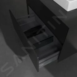 Villeroy & Boch Collaro - Wastafelkast, 800x548x500 Mm, 2 Laden, Mat Zwart C08000PD -Badkamer Luxe 6e990bd278d939fa13d72a6b