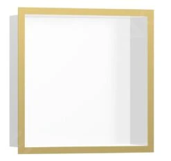 Hansgrohe XtraStoris Individual - Inbouwnis Met Designlijst, 300x300x100 Mm, Mat Wit/gepolijst Goud 56099990