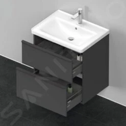 Duravit D-Neo - Wastafelonderkast 634x625x452 Mm, 2 Laden, Grafiet Mat DE435404949 -Badkamer Luxe 6f2354893a35d32b6f880004
