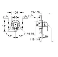 Grohe BauLoop - Inbouw Douchekraan, Met Inbouwdeel, Chroom 29042000 -Badkamer Luxe 6fda345f934a9ae25af8039a