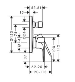 Hansgrohe Rebris E - Inbouw Badkraan, Mat Zwart 72468670 -Badkamer Luxe 6feb2bdf6926181ead8b8d2b