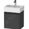 Duravit Ketho.2 - Wastafelkast 440x434x338 Mm, 1 Deur, Scharnieren Rechts, Grafiet Mat K25070R49490000