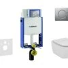 Geberit Kombifix - Set Voorwandinstallatie, Toilet En Zitting Ideal Standard Tesi, Bedieningsplaat Sigma01, Mat Chroom 110.302.00.5 NF3
