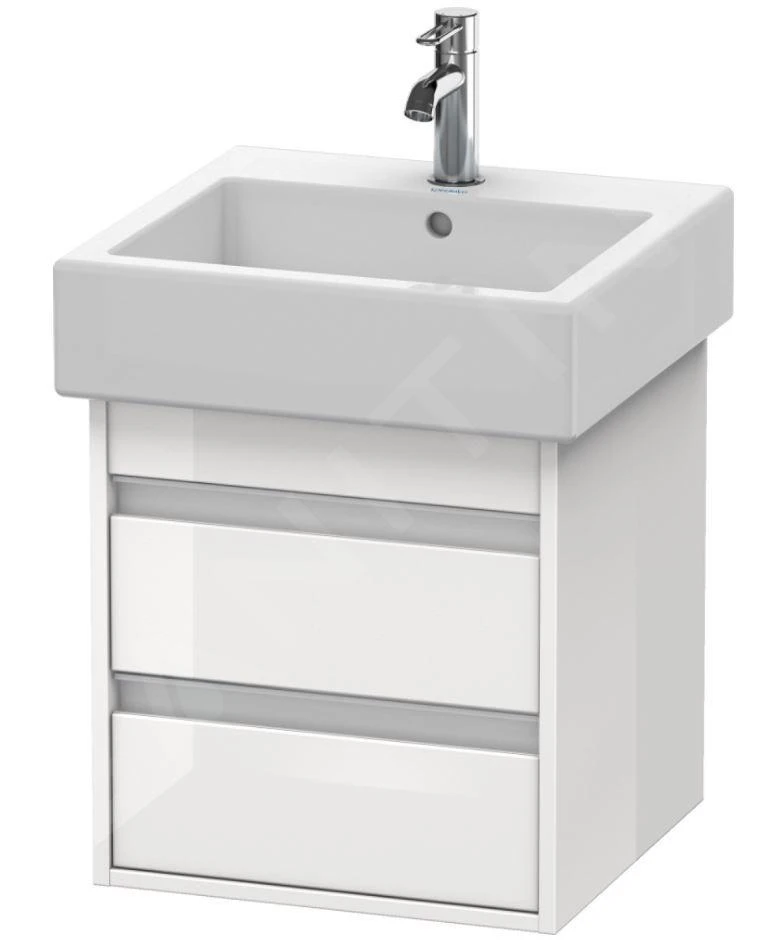 Duravit Ketho - Wastafel Onderkast 480x450x440 Mm, 2 Laden, Glanzend Wit KT663502222 1 Duravit Ketho - Wastafel Onderkast 480x450x440 Mm, 2 Laden, Glanzend Wit KT663502222