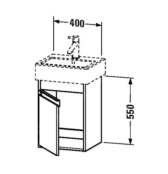Duravit Ketho - Wastafel Onderkast 550x400x320 Mm, 1 Deur, Scharnieren Links, Glanzend Wit KT6630L2222 2 Duravit Ketho - Wastafel Onderkast 550x400x320 Mm, 1 Deur, Scharnieren Links, Glanzend Wit KT6630L2222 - Afbeelding 2