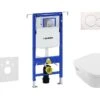Geberit Duofix - Inbouwreservoir Voor Hangend Toilet Met SIGMA01 Bedieningsknop, Alpine Wit + Villeroy Boch - Hangend Toilet En Wc-bril, DirectFlush, SoftClose, CeramicPlus 111.355.00.5 NB1