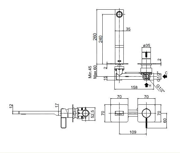 Paffoni Rock - 2-gats Inbouw Wastafelkraan Met Inbouwdeel, Chroom RO106CR70 2 Paffoni Rock - 2-gats Inbouw Wastafelkraan Met Inbouwdeel, Chroom RO106CR70 - Afbeelding 2