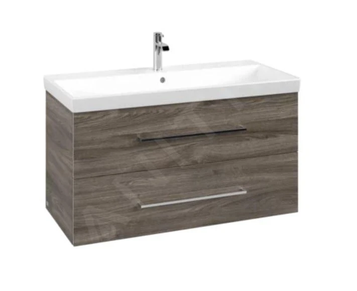 Villeroy & Boch Avento - Wastafelonderkast, 980x514x452 Mm, 2 Lades, Stone Oak A89200RK 1 Villeroy & Boch Avento - Wastafelonderkast, 980x514x452 Mm, 2 Lades, Stone Oak A89200RK