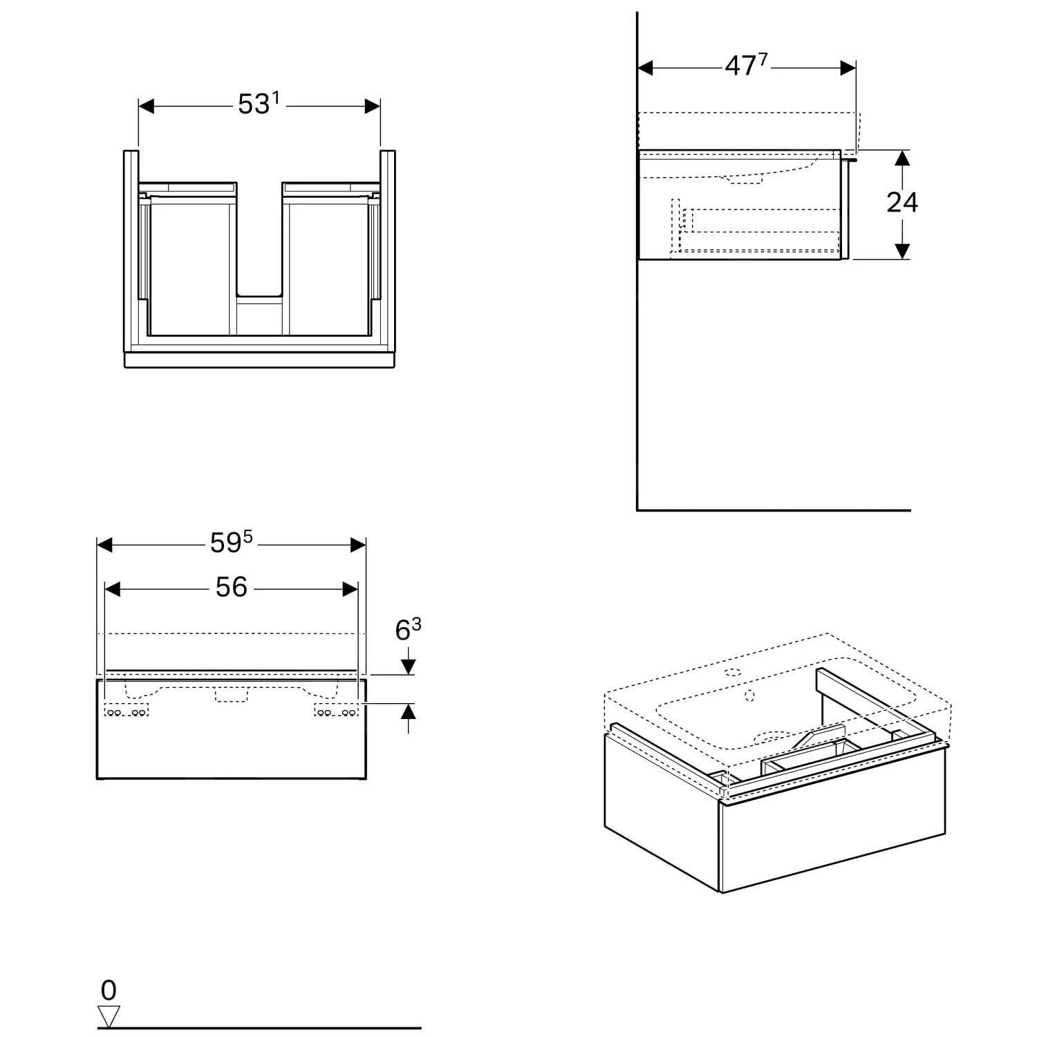 Geberit ICon - Wastafelonderkast 600 Mm, Lava Look 841261000 2 Geberit ICon - Wastafelonderkast 600 Mm, Lava Look 841261000 - Afbeelding 2
