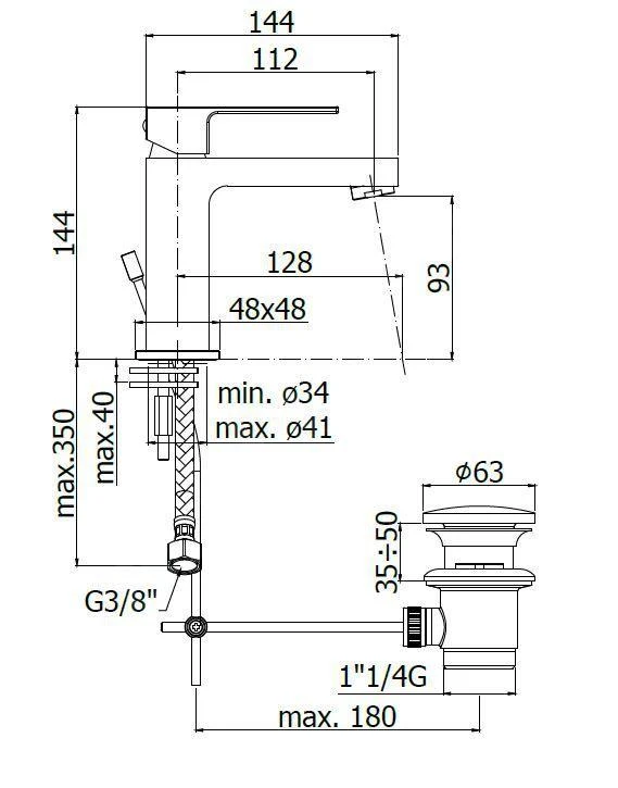 Paffoni Effe - Wastafelkraan Met Waste, Chroom EF075CR 2 Paffoni Effe - Wastafelkraan Met Waste, Chroom EF075CR - Afbeelding 2