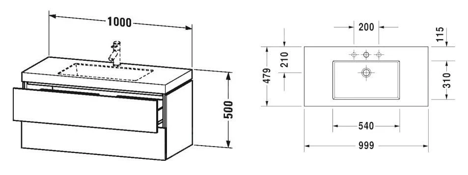 Duravit L-Cube - Wastafelonderkast Met Wastafel 500x1000x480 Mm, 2 Laden, Wit Mat LC6928O1818 2 Duravit L-Cube - Wastafelonderkast Met Wastafel 500x1000x480 Mm, 2 Laden, Wit Mat LC6928O1818 - Afbeelding 2