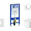 Geberit Duofix - Toiletset Met Sigma20 Bedieningsplaat, Wit/glanzend Chroom + Duravit ME By Starck Hangend Toilet En Wc Bril, Rimless, SoftClose 111.300.00.5 NM4