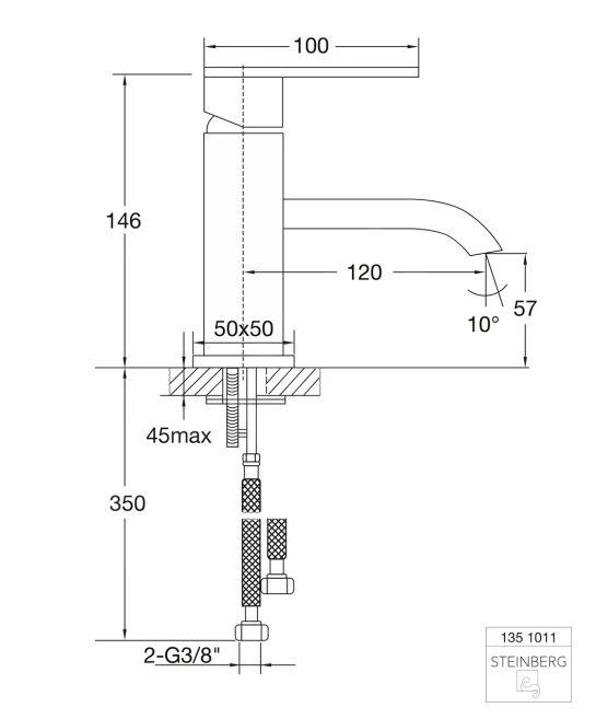 Steinberg 135 - Wastafelkraan, Chroom 135 1011 2 Steinberg 135 - Wastafelkraan, Chroom 135 1011 - Afbeelding 2