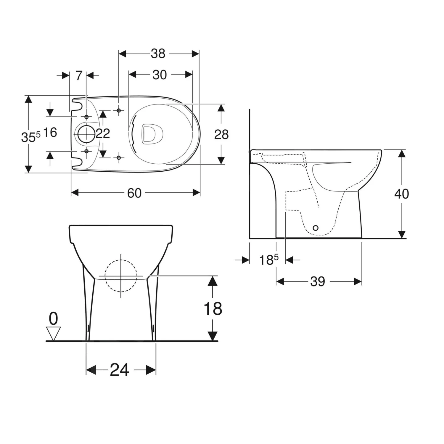 Geberit Selnova Comfort - Duoblok Pot, Rimfree, Wit 500.478.01.1 2 Geberit Selnova Comfort - Duoblok Pot, Rimfree, Wit 500.478.01.1 - Afbeelding 2