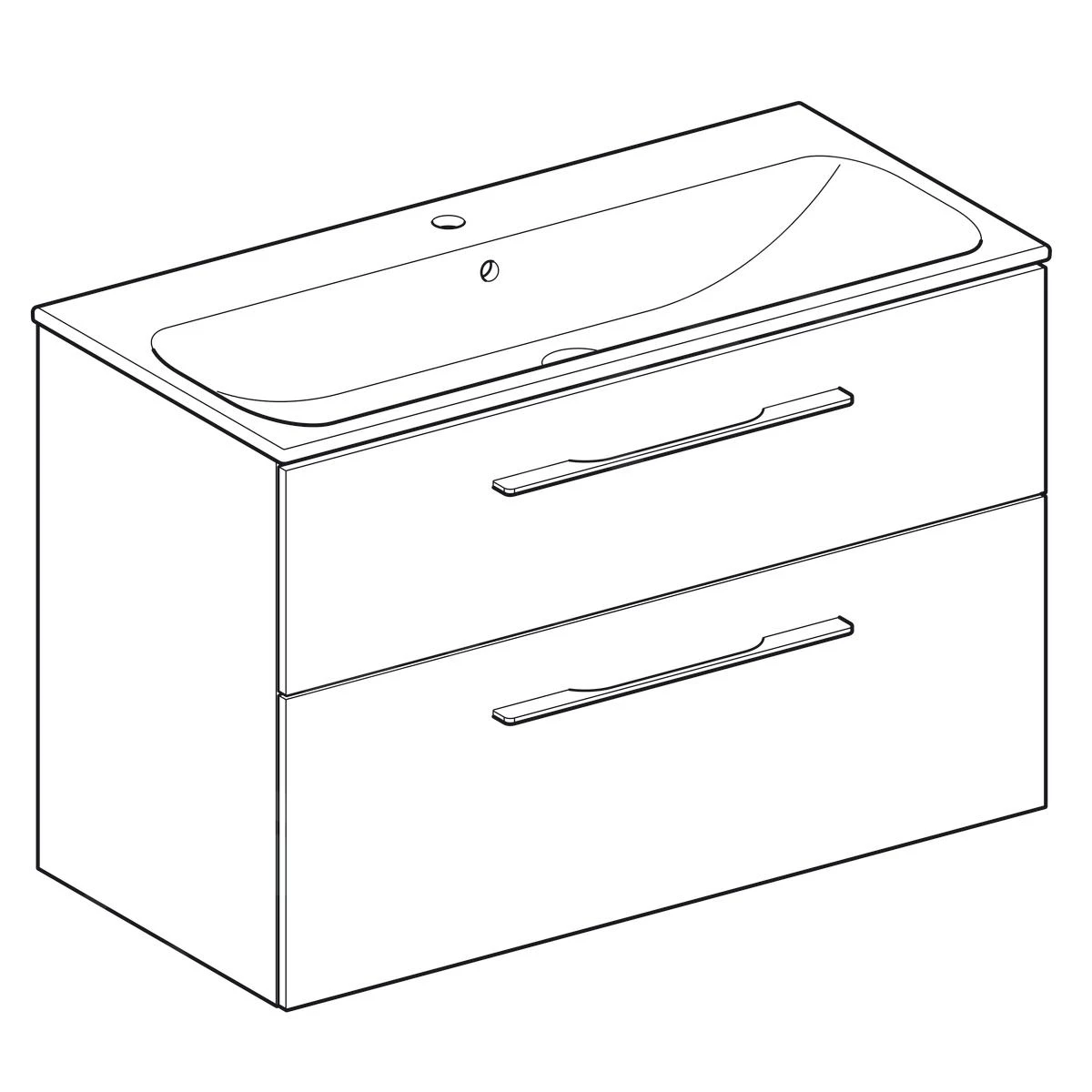 Geberit Selnova Square - Wastafelonderkast 635x988x480 Mm, Met Wastafel, 2 Laden, Hickorynoot 501.246.00.1 3 Geberit Selnova Square - Wastafelonderkast 635x988x480 Mm, Met Wastafel, 2 Laden, Hickorynoot 501.246.00.1 - Afbeelding 3