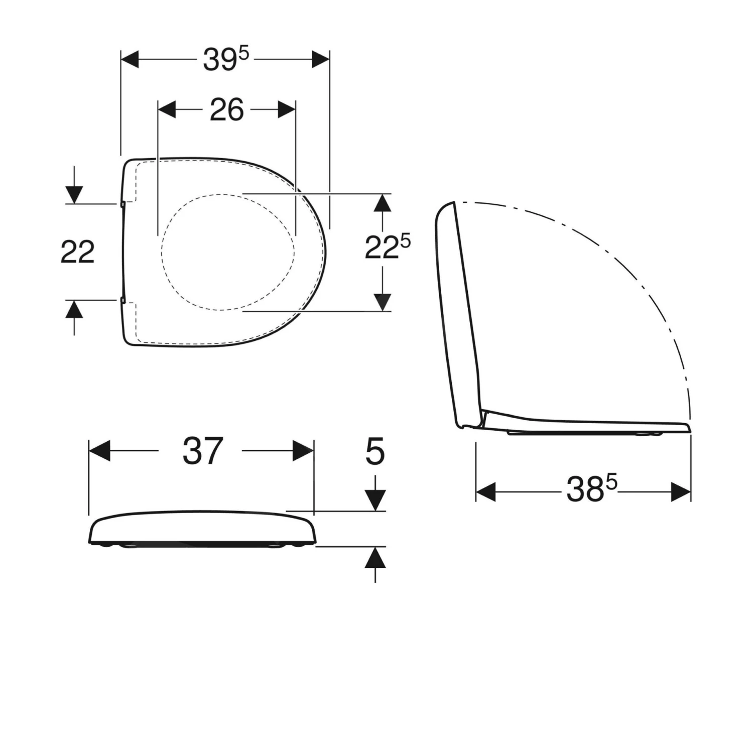 Geberit Selnova Compact - Wc Bril, Wit 501.877.00.1 2 Geberit Selnova Compact - Wc Bril, Wit 501.877.00.1 - Afbeelding 2