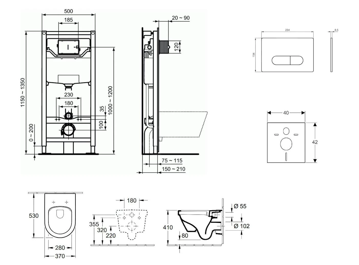 Ideal Standard ProSys - Toiletset- Inbouwreservoir, Closet, WC-zitting Architectura, Oleas M1 Bedieningsplaat, DirectFlush, SoftClose, CeramicPlus, Mat Chroom ProSys120M SP47 2 Ideal Standard ProSys - Toiletset- Inbouwreservoir, Closet, WC-zitting Architectura, Oleas M1 Bedieningsplaat, DirectFlush, SoftClose, CeramicPlus, Mat Chroom ProSys120M SP47 - Afbeelding 2