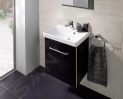 Villeroy & Boch Avento - Wastafelkast, 430x514x352 Mm, 1 Deur, Crystal Black A88701B3 -Badkamer Luxe 7734520c17bb9d4667f62a21