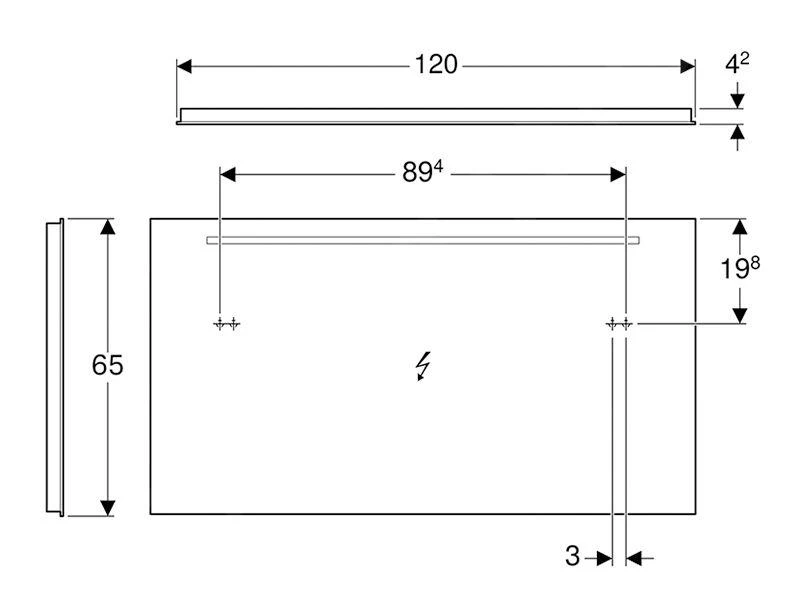 Geberit Option - Spiegel Met LED-verlichting, 1200x650 Mm 500.585.00.1 2 Geberit Option - Spiegel Met LED-verlichting, 1200x650 Mm 500.585.00.1 - Afbeelding 2