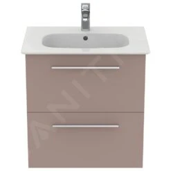 Ideal Standard I.Life A - Wastafelonderkast, 600x440x630 Mm, 2 Laden, Mat Beige T5255NH -Badkamer Luxe 7752a40f19198d9d619452ee