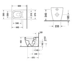 Duravit Soleil By Starck - Staand Toilet, Afvoer Horizontaal, Wit 2010090000 -Badkamer Luxe 786812be0c7e9691f30abd51