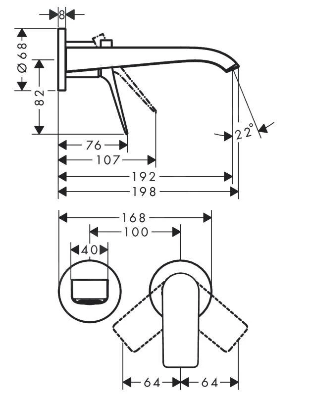 Hansgrohe Vivenis - Inbouw Wastafelkraan, 2-gats, EcoSmart, Mat Wit 75050700 2 Hansgrohe Vivenis - Inbouw Wastafelkraan, 2-gats, EcoSmart, Mat Wit 75050700 - Afbeelding 2