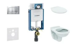 Geberit Kombifix - Set Voorwandinstallatie, Closet Alpha Met WC-zitting, SIGMA30 Bedieningsknop, Mat Chroom/chroom 110.302.00.5 NR7