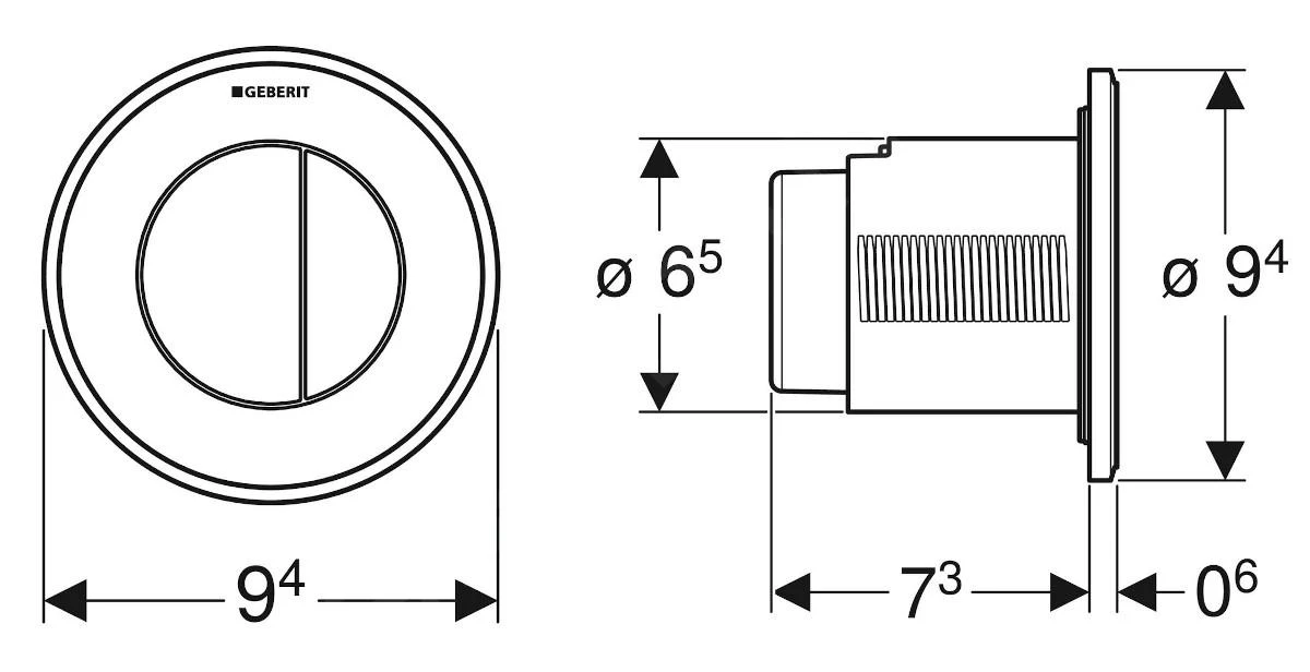 Geberit Spoelsystemen - Afstandsbediening Bedieningsplaat Type 10, Pneumatisch, Voor 2-toets Spoeling, Wit/verguld 116.055.KK.1 2 Geberit Spoelsystemen - Afstandsbediening Bedieningsplaat Type 10, Pneumatisch, Voor 2-toets Spoeling, Wit/verguld 116.055.KK.1 - Afbeelding 2