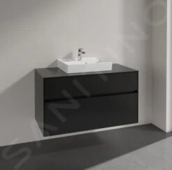 Villeroy & Boch Collaro - Wastafelkast, 1000x548x500 Mm, 2 Laden, Mat Zwart C01600PD -Badkamer Luxe 7ae7897cecc6e113d9b675f0