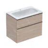 Geberit ICon - Wastafelkast Met Wastafel, 75x48x63 Cm, 2 Laden, KeraTect, Eiken 502.332.JH.1