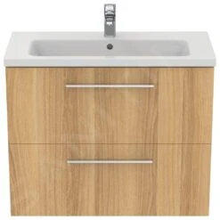 Ideal Standard I.Life S - Wastafelonderkast, 800x375x630 Mm, 2 Laden, Eiken T5295NX -Badkamer Luxe 7c01f4887b26437f8d56198c