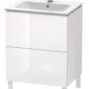 Duravit L-Cube - Wastafelonderkast 856x620x481 Mm, 2 Laden, Glanzend Wit LC662502222