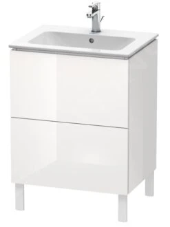 Duravit L-Cube - Wastafelonderkast 856x620x481 Mm, 2 Laden, Glanzend Wit LC662502222