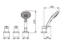 Hansa Designo - Badkraan, 3-gats Installatie, Chroom 53259083 -Badkamer Luxe 7cb5dfdce40efb21363598b3