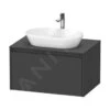 Duravit Ketho.2 - Wastafelonderkast Met Uitsparing 459x800x550 Mm, 1 Lade, Grafiet Mat K24885049490000