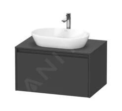 Duravit Ketho.2 - Wastafelonderkast Met Uitsparing 459x800x550 Mm, 1 Lade, Grafiet Mat K24885049490000