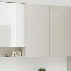 Geberit Acanto - Badkamer Bovenkast Met Interne Spiegel 450x820 Mm, Zand Grijs 500.639.JL.2 -Badkamer Luxe 7d1e9ec40fe791771ca7b1af