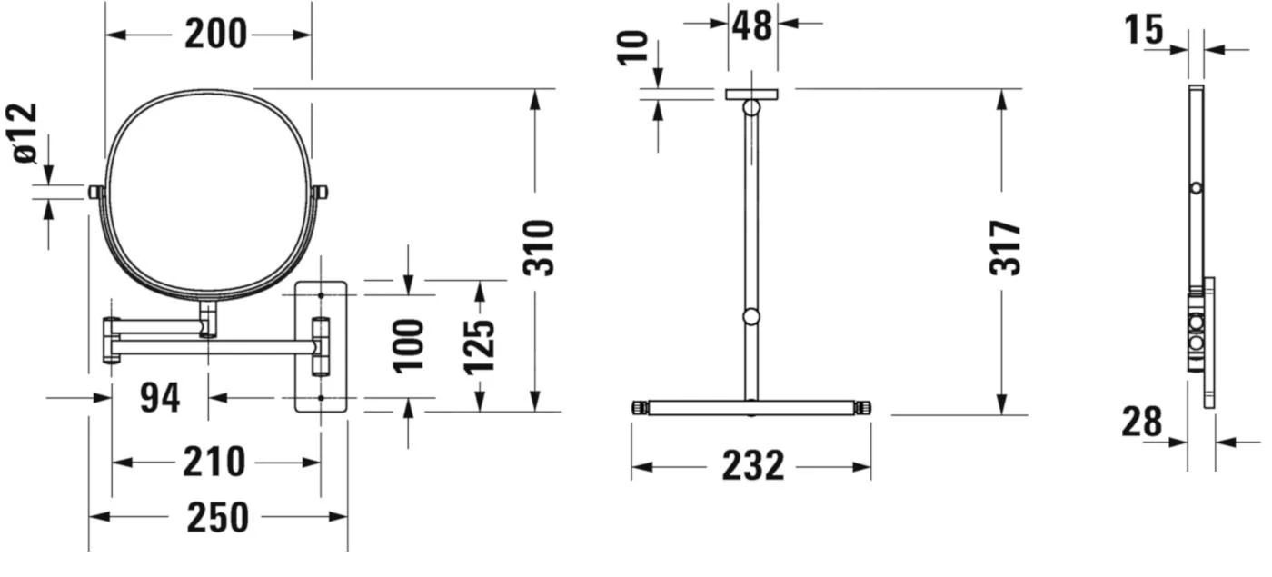 Duravit D-Code - Cosmeticaspiegel, Chroom 0099121000 2 Duravit D-Code - Cosmeticaspiegel, Chroom 0099121000 - Afbeelding 2
