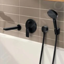 Hansgrohe Rebris E - Baduitloop, Mat Zwart 72431670 -Badkamer Luxe 7ee1f8d986f2807274303a60
