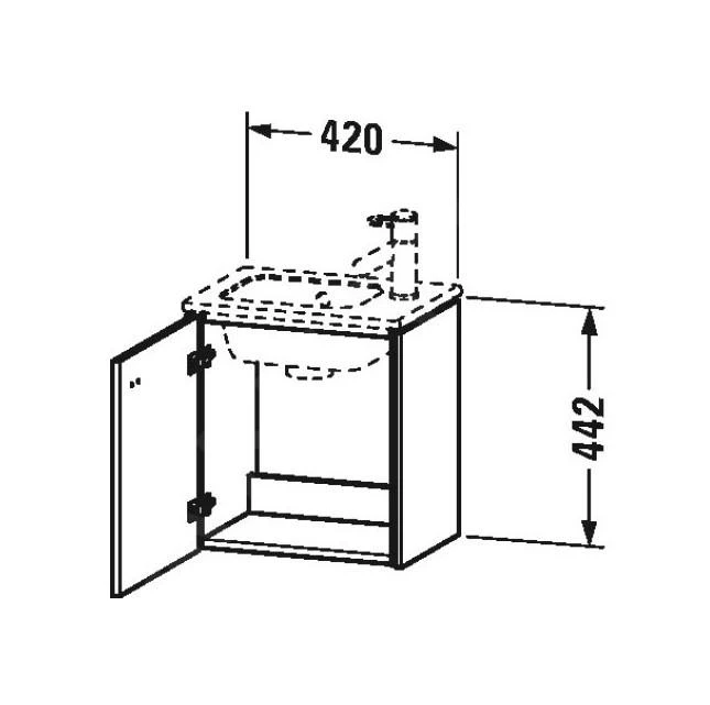 Duravit Brioso - Wastafelonderkast 442x420x289 Mm, Rechts, 1 Deur, Glans Wit BR4000R2222 2 Duravit Brioso - Wastafelonderkast 442x420x289 Mm, Rechts, 1 Deur, Glans Wit BR4000R2222 - Afbeelding 2