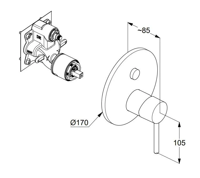 Kludi Bozz - Afbouwdeel Voor Inbouwkraan Voor 2 Functies, Mat Zwart 386593976 2 Kludi Bozz - Afbouwdeel Voor Inbouwkraan Voor 2 Functies, Mat Zwart 386593976 - Afbeelding 2