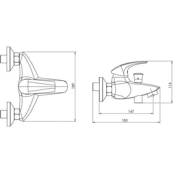 Novaservis Metalia 57 - Opbouw Badkraan, Chroom 57020/1,0 2 Novaservis Metalia 57 - Opbouw Badkraan, Chroom 57020/1,0 - Afbeelding 2