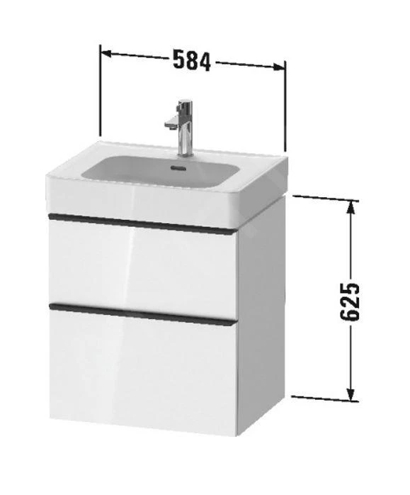 Duravit D-Neo - Wastafelkast 625x584x452 Mm, 2 Laden, Glanzend Wit DE4376022220000 2 Duravit D-Neo - Wastafelkast 625x584x452 Mm, 2 Laden, Glanzend Wit DE4376022220000 - Afbeelding 2