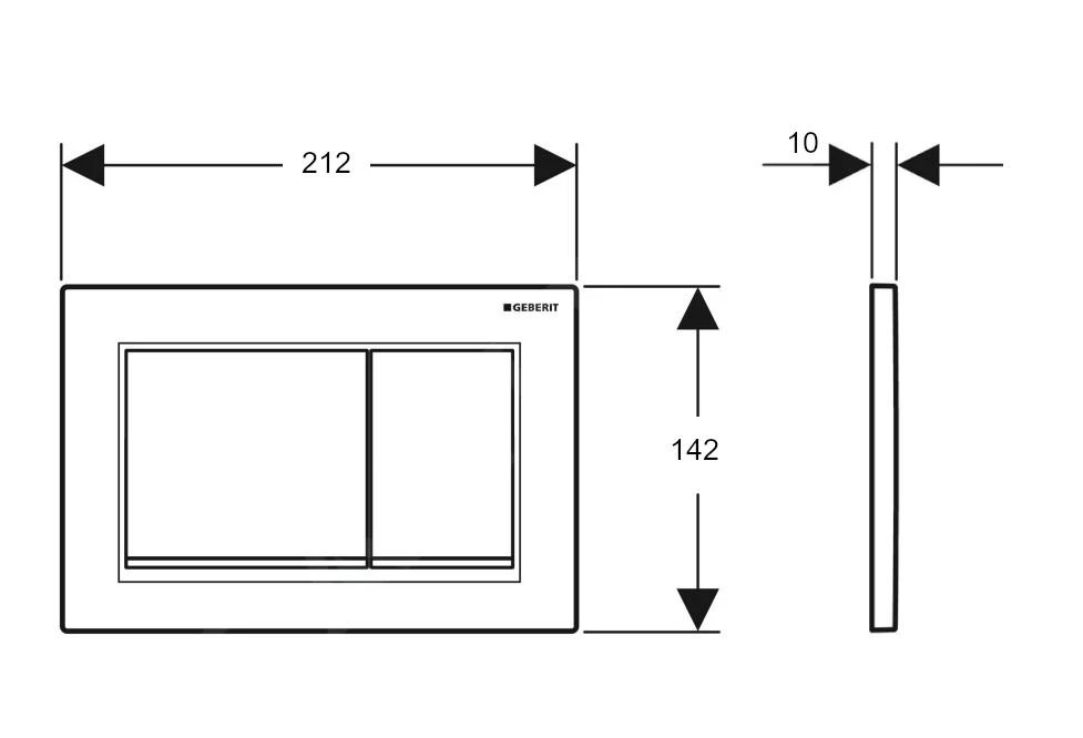 Geberit Omega30 - Bedieningsplaat, Mat Wit/glanzend Chroom 115.080.JT.1 2 Geberit Omega30 - Bedieningsplaat, Mat Wit/glanzend Chroom 115.080.JT.1 - Afbeelding 2