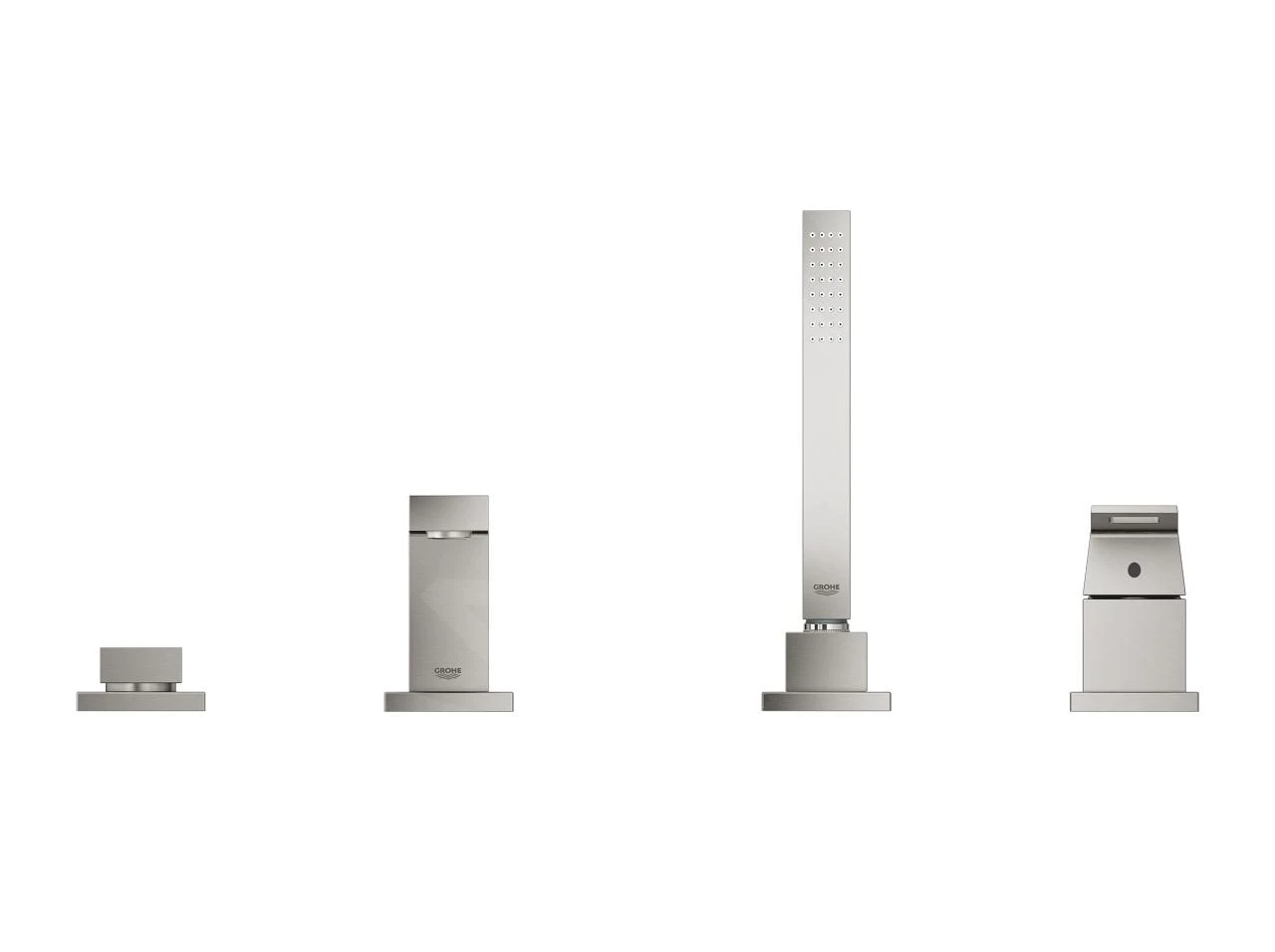 Grohe Eurocube - Badrandcombinatie, 4-gats installatie, Supersteel 19897DC1 3 Grohe Eurocube - Badrandcombinatie, 4-gats installatie, Supersteel 19897DC1 - Afbeelding 3